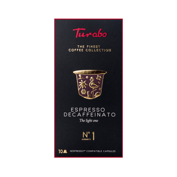 Capsule cafea Turabo. Capsule de cafea Espresso fara cofeina